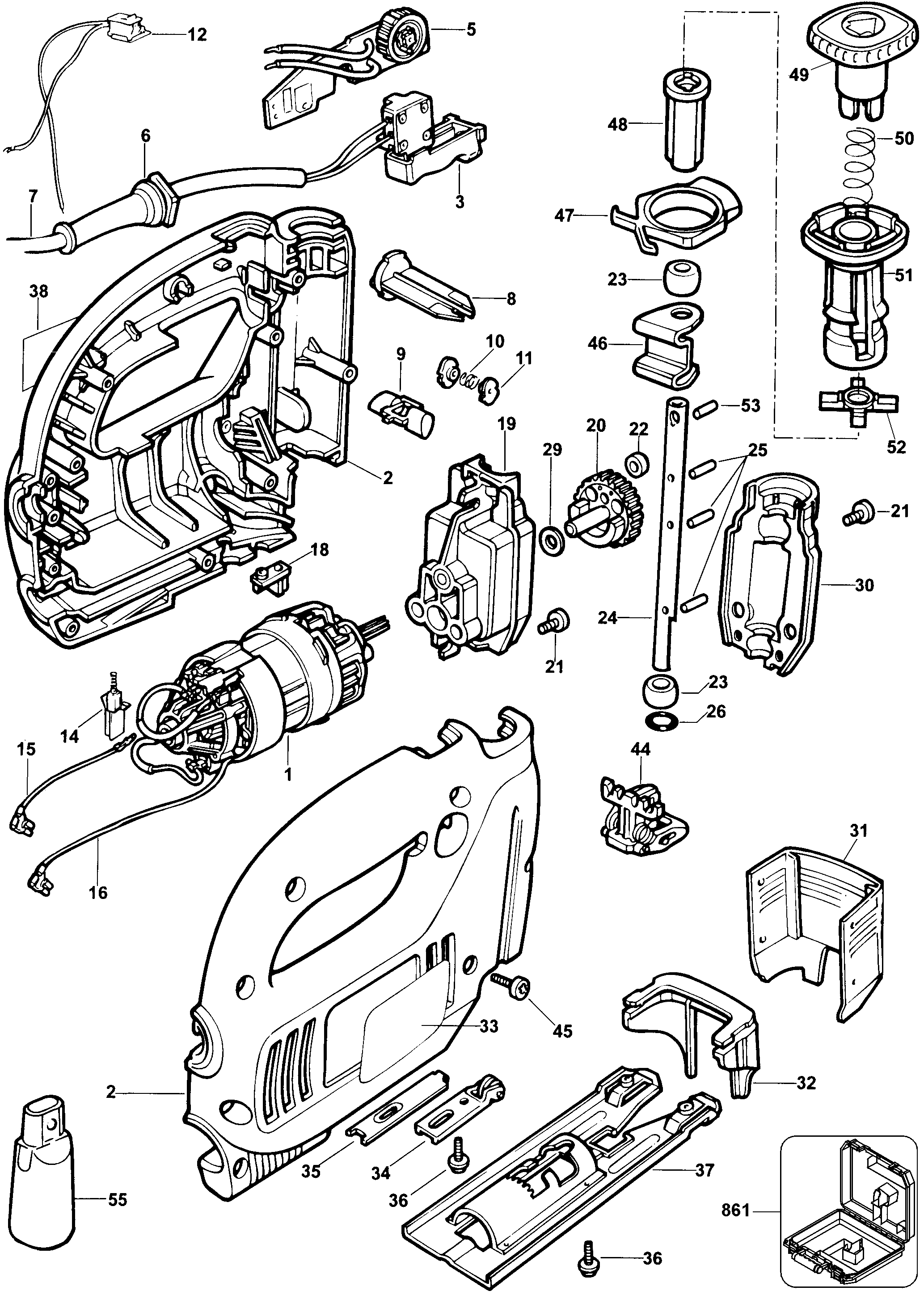 Page A Diagram and Parts List for JS350K 1 Black and Decker Jig Saw